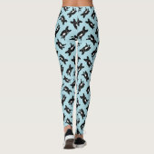 Kute brindle Frenchie in zwart-wit digitale kunst Leggings (Achterkant)