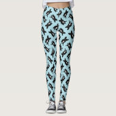Kute brindle Frenchie in zwart-wit digitale kunst Leggings (Voorkant)