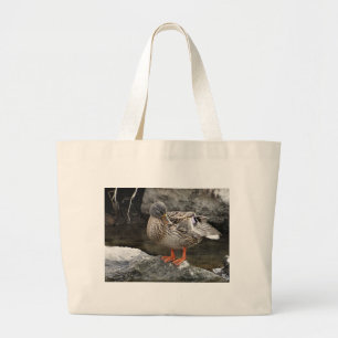 Kute bruine eend grote tote bag
