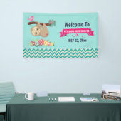 Kute bruine sleuf ondersteboven Baby shower Spandoek (Beurs)