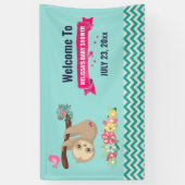 Kute bruine sleuf ondersteboven Baby shower Spandoek (Verticaal)