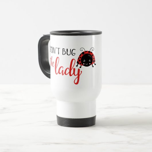 Kute bug het ladybug add monogram niet reisbeker (Voorkant links)