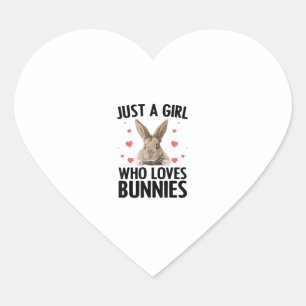 Kute Bunny Design for Girls Women Kinderen Rabbit Hart Sticker