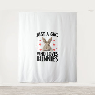 Kute Bunny Design for Girls Women Kinderen Rabbit  Wandkleed