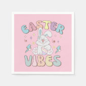 Kute Bunny Easter Vibes Pastel Spring Party Servet (Voorkant)