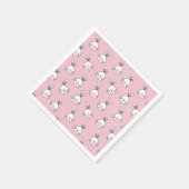 Kute Bunny Face Pattern op Light Roze Servet (Hoek)