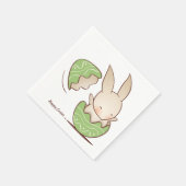Kute Bunny hatching, Green Easter Egg Servet (Hoek)
