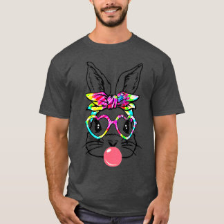 Kute Bunny met Bandana Heart Glasses Bubblegum Ea T-shirt