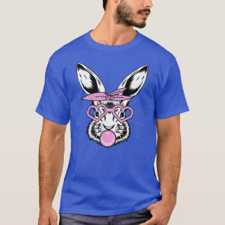 Kute Bunny met Bandana Heart Glasses Bubblegum Ea T-shirt