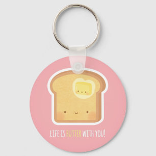 Kute Butter en Toast Better Together Sleutelhanger