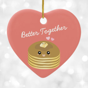 Kute Butter Pancakes Better Together Funny Foodie Keramisch Ornament