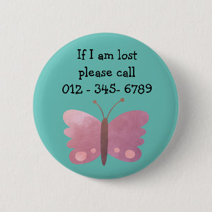 Kute Butterfly-Button voor noodgevallen Ronde Button 5,7 Cm
