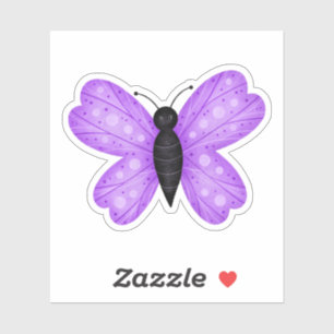 Kute Butterfly in Paars en zwart Sticker