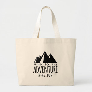 Kute Camping het avontuur begint Grote Tote Bag