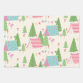 Kute caravantenten en bomen inpakpapier vel (Voorkant)