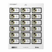 Kute Cartoon Afstuderen Owl with Pet & diploma Etiket (Full Sheet)