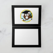 Kute Cartoon Afstuderen Owl with Pet & diploma Kaart (Binnen)