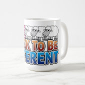 Kute Cartoon Animals - Wees anders Koffiemok (Voorkant rechts)