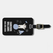 Kute Cartoon Beer in ruimte Bagagelabel (Voorkant horizontaal)