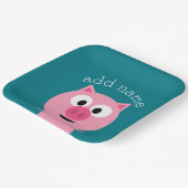 Kute Cartoon Boerderij Pig. - Kies uw achtergrondk Papieren Bordje (Gebogen)