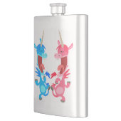 Kute Cartoon Dansende Unicorns Klassieke Flask Heupfles (Links)