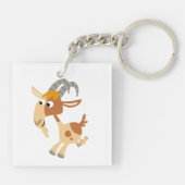 Kute Cartoon die Sleutelhanger van geit uitvoert (Achterkant)