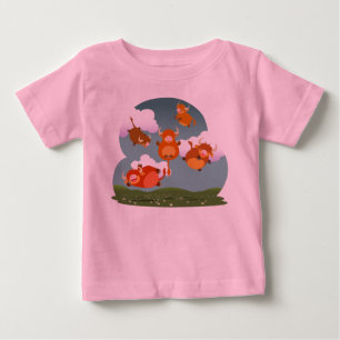 Kute Cartoon Floating Highland Cows Baby T-Shirt