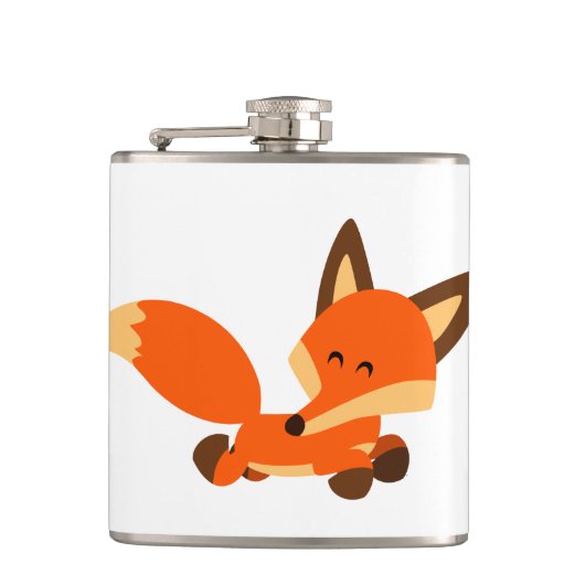 Kute Cartoon Fox Hip Flask Heupfles (Voorkant)