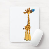 Kute Cartoon Giraffe en ventilator Mousepad Muismat (Met muis)