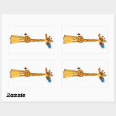 Kute Cartoon Giraffe en ventilatorSticker Rechthoekige Sticker (Vel)
