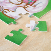 Kute Cartoon kerstkat met een Santa Hat Legpuzzel (Zijkant)