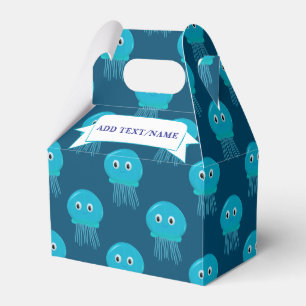 Kute Cartoon kwal Pattern in Blue Ocean Bedankdoosjes
