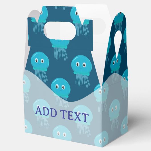 Kute Cartoon kwal Pattern in Blue Ocean Bedankdoosjes (Geopend)