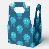 Kute Cartoon kwal Pattern in Blue Ocean Bedankdoosjes (Geopend)