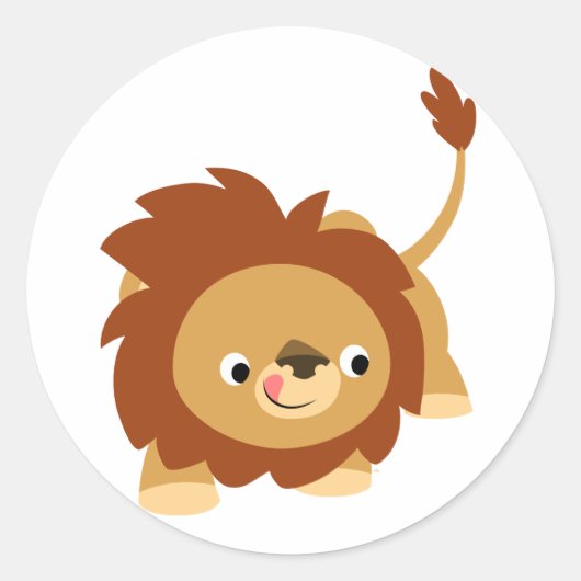 Kute Cartoon Lion Sticker (Voorkant)