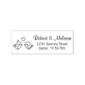 Kute Cartoon Lovevogels - Meeradres Rubberstempel (Afrduk)