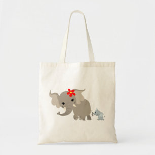 Kute Cartoon moeder olifant en Baby tas