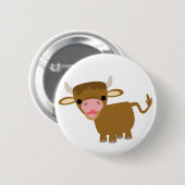 Kute Cartoon Ox-knoopbadge Ronde Button 5,7 Cm (Voorkant /achterkant)