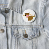 Kute Cartoon Ox-knoopbadge Ronde Button 5,7 Cm (In situ)