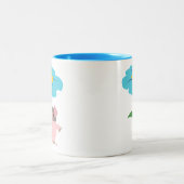 Kute Cartoon pig met Gift (blauw) Mok (Center)