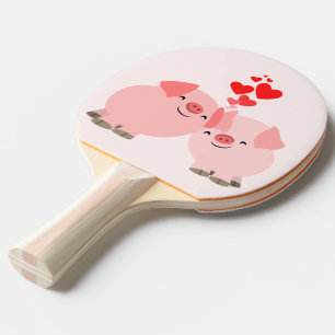 Kute Cartoon Pigs in Love Ping Pong Paddle Tafeltennisbatje