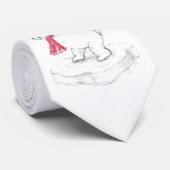 Kute Cartoon Polar Beer met kerstcadeautjes Stropdas (Opgerold)