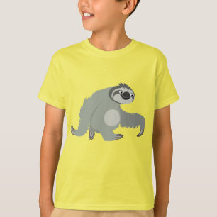 Kute Cartoon Sloth in een T-shirt voor kinderen