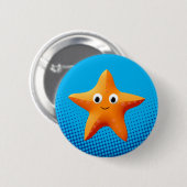 Kute Cartoon Starfish Blue Ocean Ronde Button 5,7 Cm (Voorkant /achterkant)