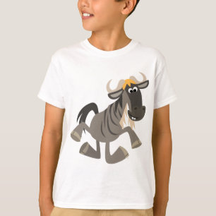 Kute Cartoon Tap Dansend Wildebeest Kinder T-Shirt