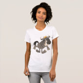 Kute Cartoon Tap Dansende Wildebeest Women T-Shirt (Voorkant volledig)