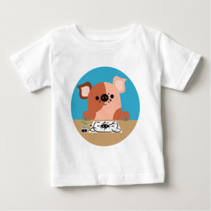 Kute Cartoon Tekening biglet Baby T-Shirt