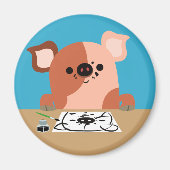 Kute Cartoon Trekpiglet Magnet Magneet (Voorkant)
