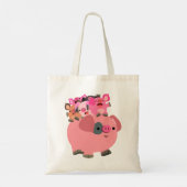 Kute Cartoon varende biggen Tote Bag (Achterkant)