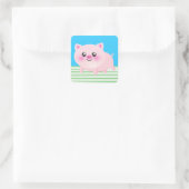 Kute cartoon vierkante sticker (Tas)